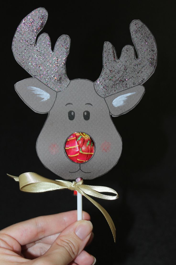 reindeer lollipop christmas crafts template craft tutorial printable card diy gifts basteln kindergarten preschoolactivities ornaments weihnachten projects von holder xmas