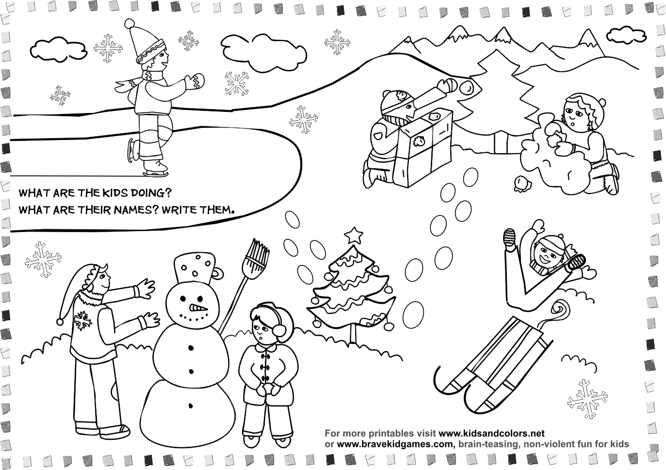 games winter holiday coloring pages - photo #23