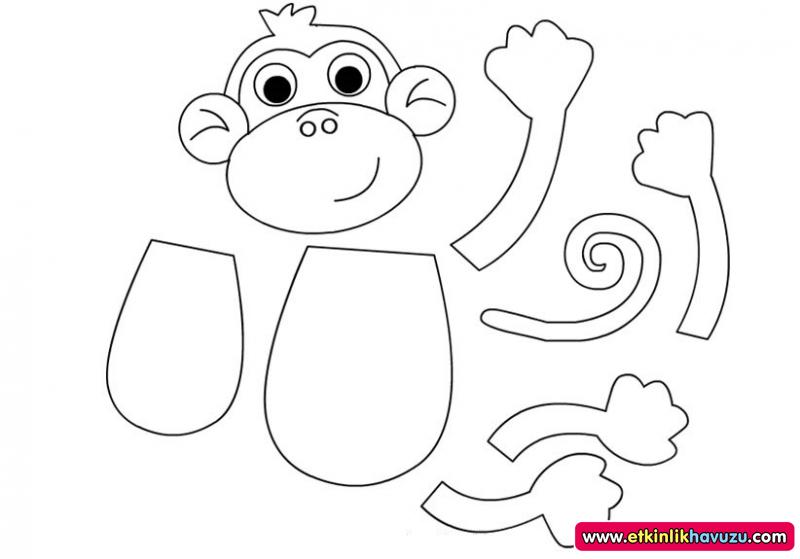 Monkey Template Cut Out from www.preschoolactivities.us