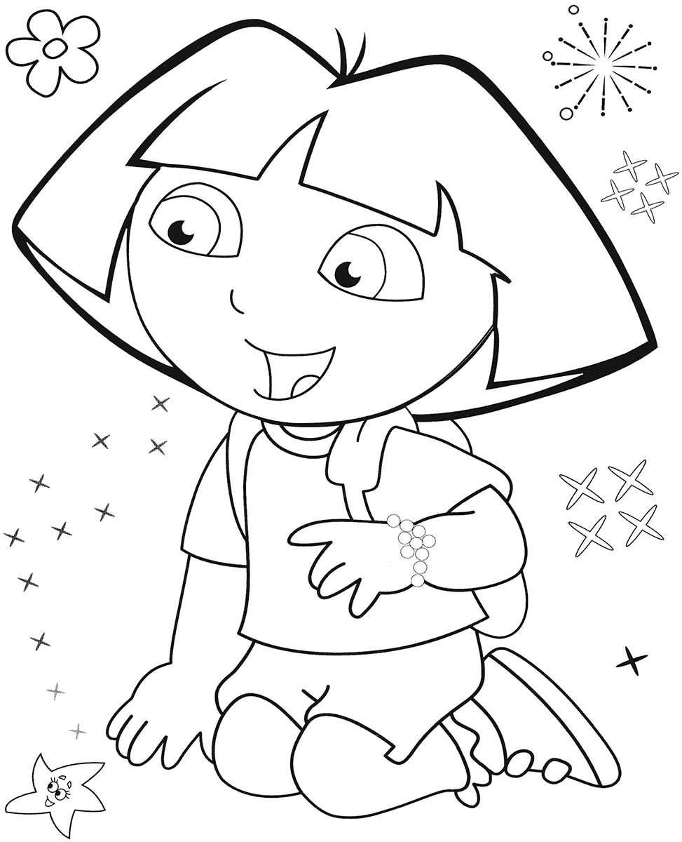 funny dora coloring page Dora coloring explorer pages library coloringlibrary