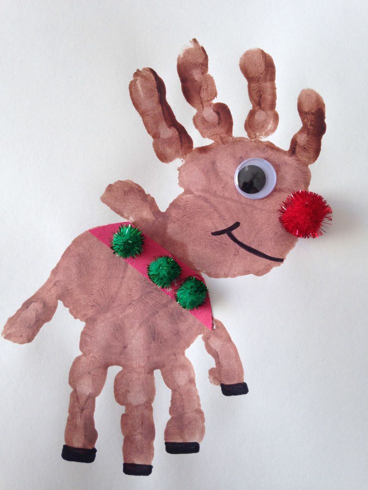 Over 20 Christmas Hand and Footprint Ideas
 Reindeer Handprint Ornament
