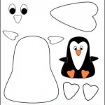 heart penguin craft with template