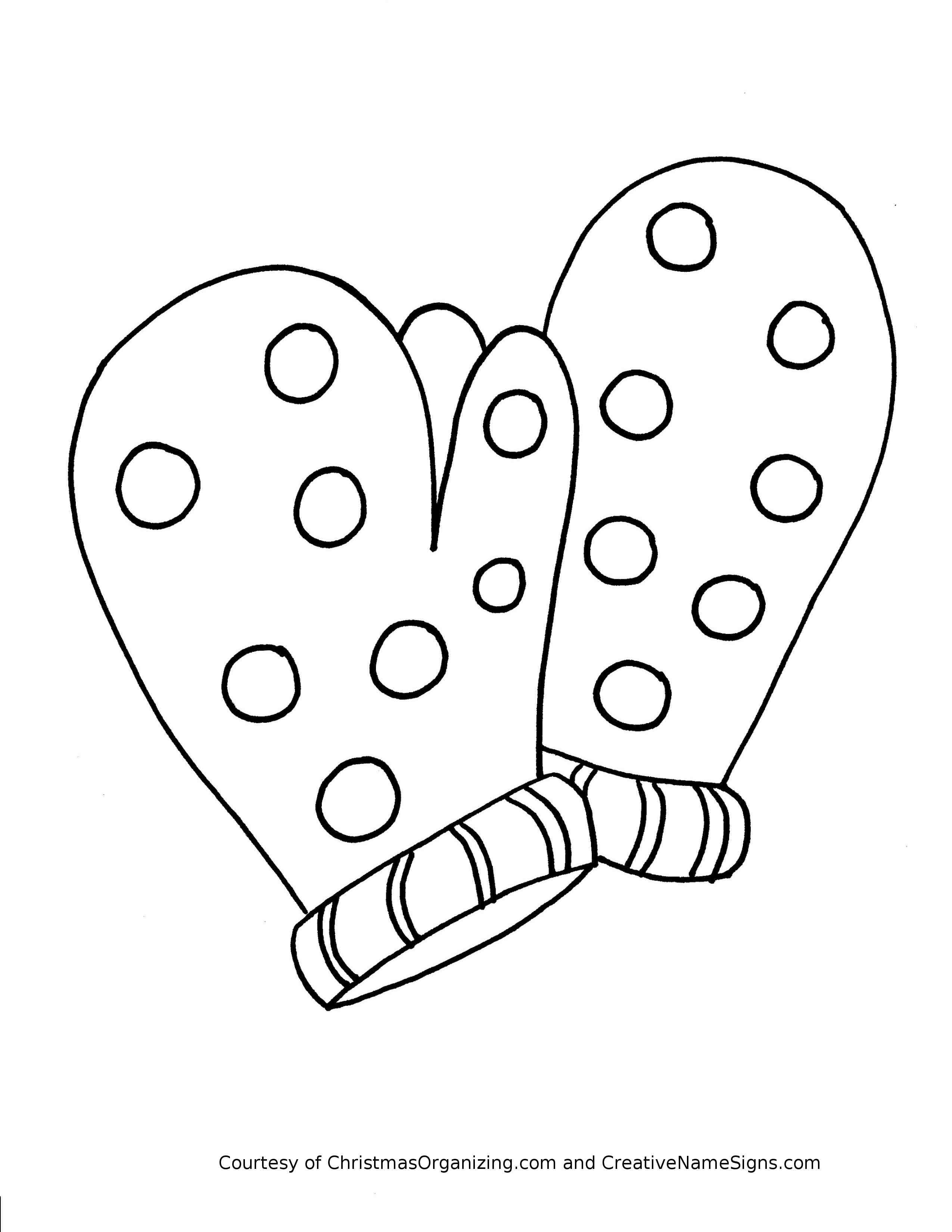 free winter mittens coloring pages - photo #27