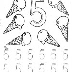 number five 5 coloring and tracing worksheets  (10)