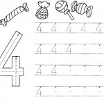 number four 4 coloring and tracing worksheets  (20)
