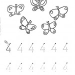 number four 4 coloring and tracing worksheets  (9)