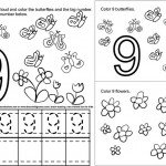number nine 9 coloring and tracing worksheets  (3)
