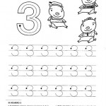 number three coloring and tracing worksheets (11)