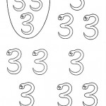 number three coloring and tracing worksheets (25)