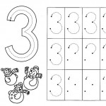 number three coloring and tracing worksheets (35)