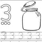 number three coloring and tracing worksheets (44)