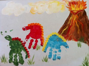 Dinosaur hand prints 1