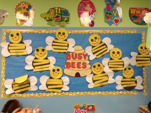 Spring bulletin board bee craft cute honey