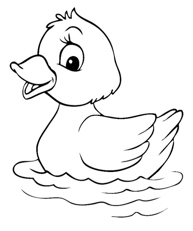 Duck coloring page for kids Crafts and Worksheets for Preschool