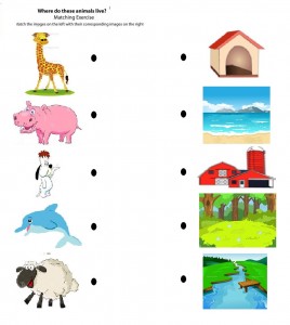 free printable matching animals to their home worksheet (2)