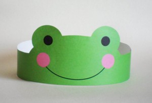 frog paper crown craft