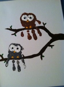 handprint owl craft