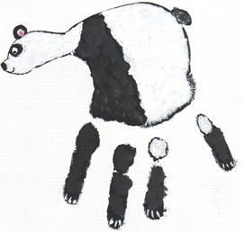 handprint panda craft