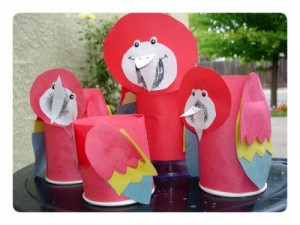 paper cup parrot craft