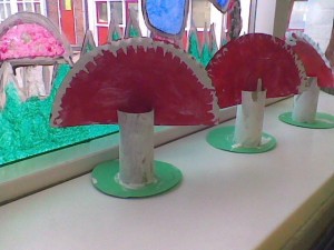 paper plate mushroom craft