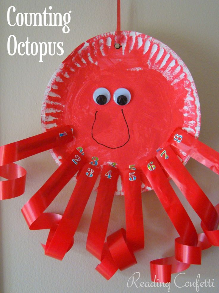 octopus craft paper plate preschool crafts kindergarten idea toddler comment