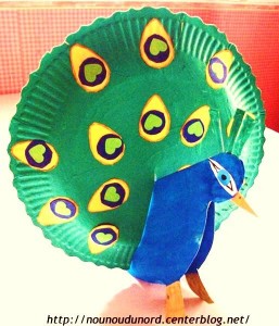 paper plate peacock craft