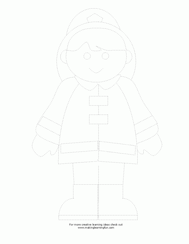 Community helper trace worksheet for kids | Crafts and Worksheets for