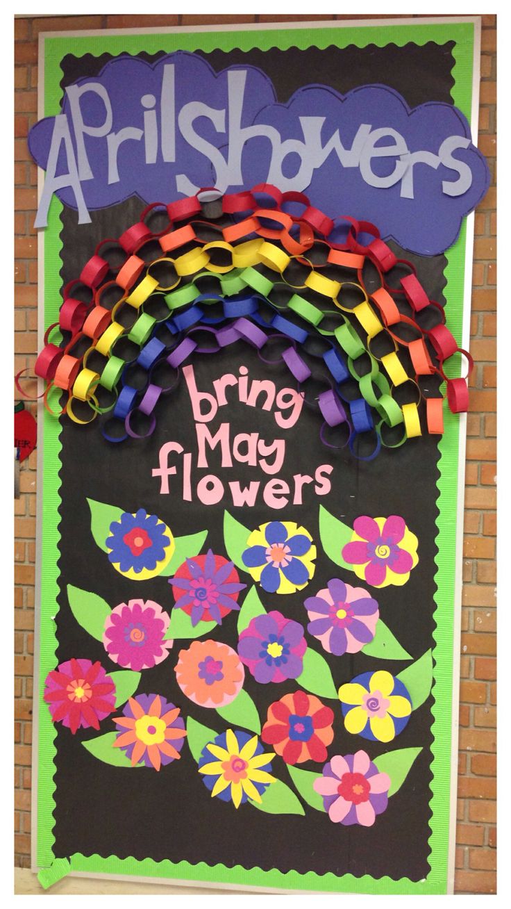 bulletin april preschool boards classroom kindergarten idea spring door flowers showers bring decorations crafts rainbow theme pre march flower activities