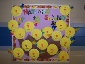 easter chick bulletin board