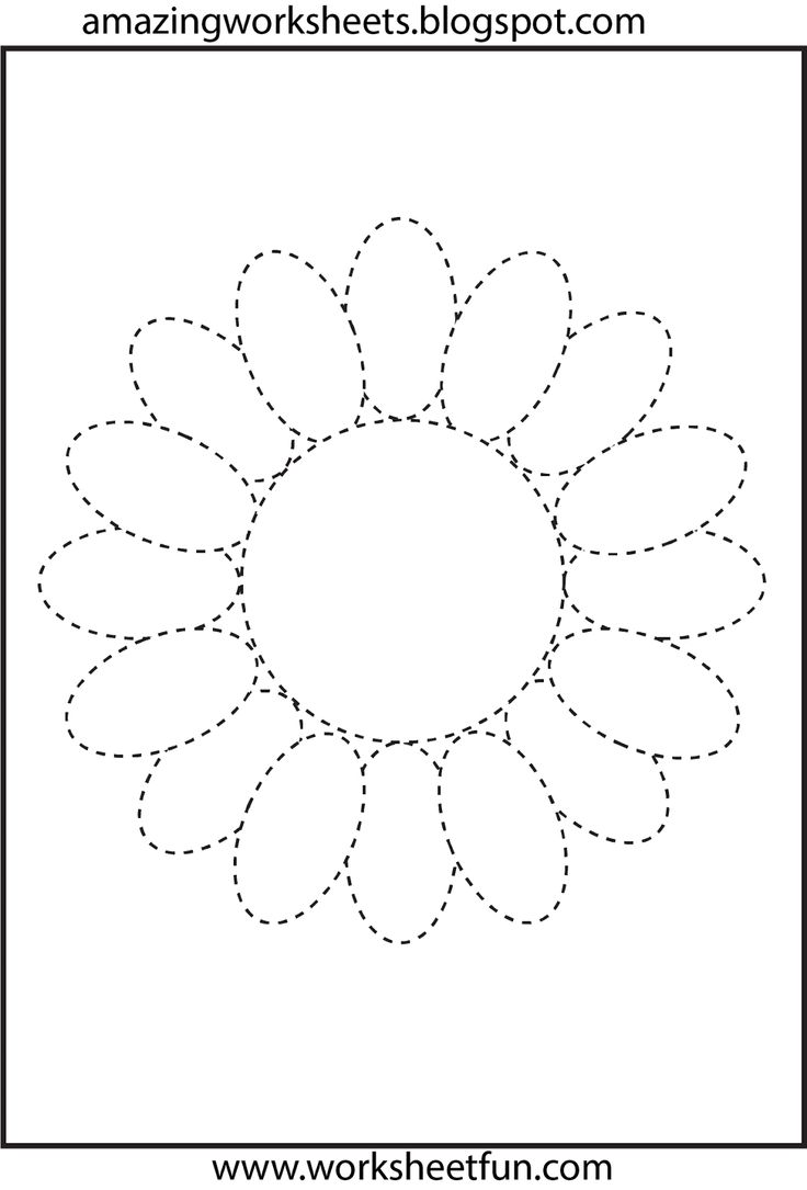 flower tracing worksheets trace kindergarten worksheet letter preescolar preschool para pattern oval outs figuras geometricas comment visitar crafts toddler printing
