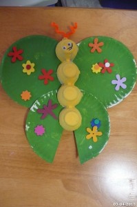 paper plate and egg carton butterfly