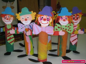 toilet paper roll clown crafts