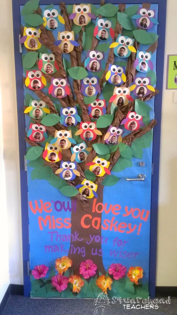 classroom door owl preschool kindergarten toddler crafts idea bulletin comment
