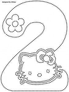 hello kitty number 2. trace worksheet