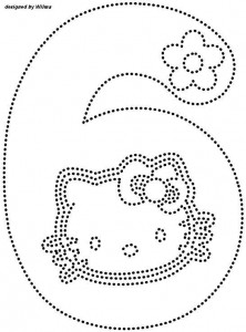 hello kitty number 6 trace worksheet