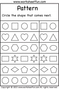 shape pattern worksheet for kids