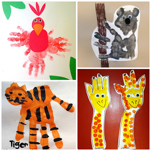 animal zoo crafts handprint craft hand preschool projects animals fun toddler jungle safari kids1 kindergarten crafty morning idea toddlers ocean