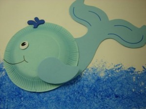 paper plate dolphin craft