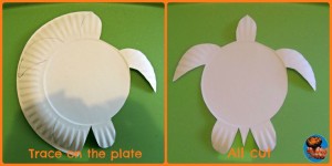 paper plate sea turtle
