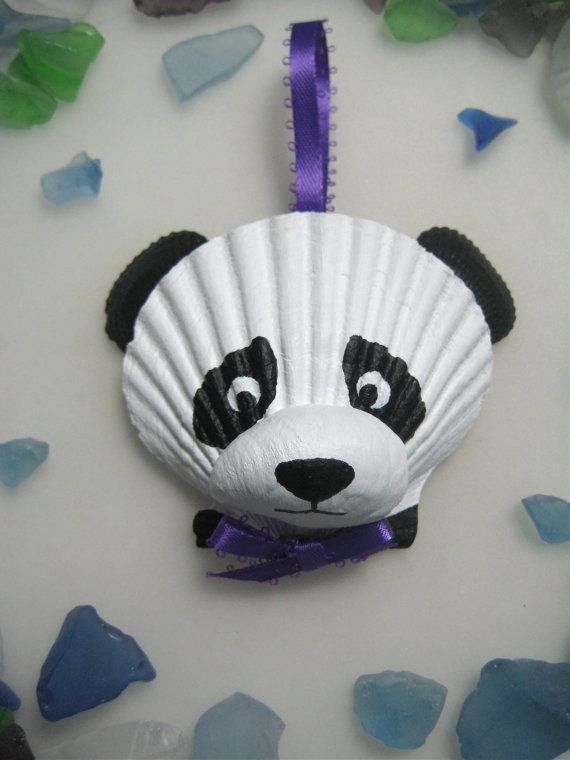 panda seashell craft crafts bear painted hand preschool pandas shell idea animal thanksgiving manualidades ornament preschoolactivities con ornaments animals diy