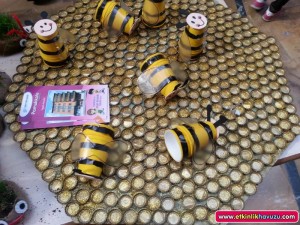 bottle cap bee craft