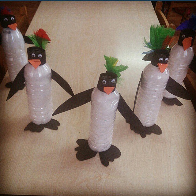 penguin craft bottle crafts preschool
