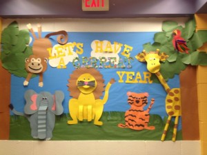 Jungle themed bulletin board