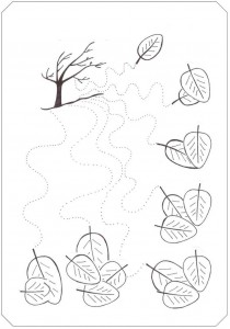 fall tree trace line worksheet