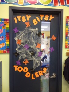 Halloween toddler classroom door