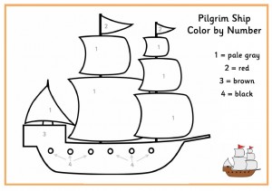 color by number pilgrim ship