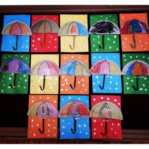 paper plate umbrella craft