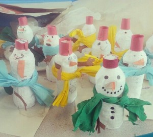 bottle snowman craft