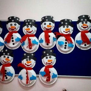 paper plate snowman craft idea