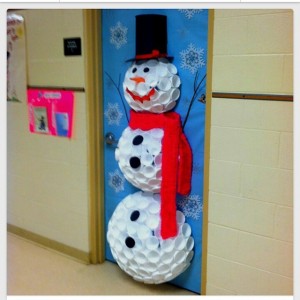 snowman classroom door decoration idea